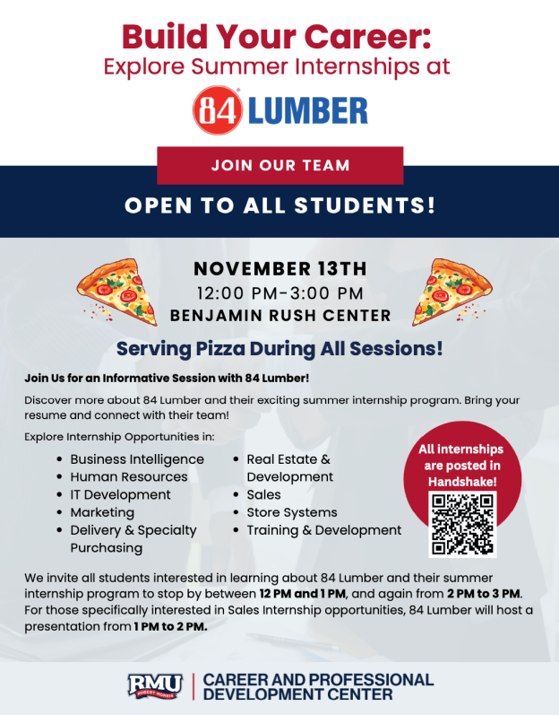 Learn about Summer Internships at 84 Lumber | CIS @ RMU